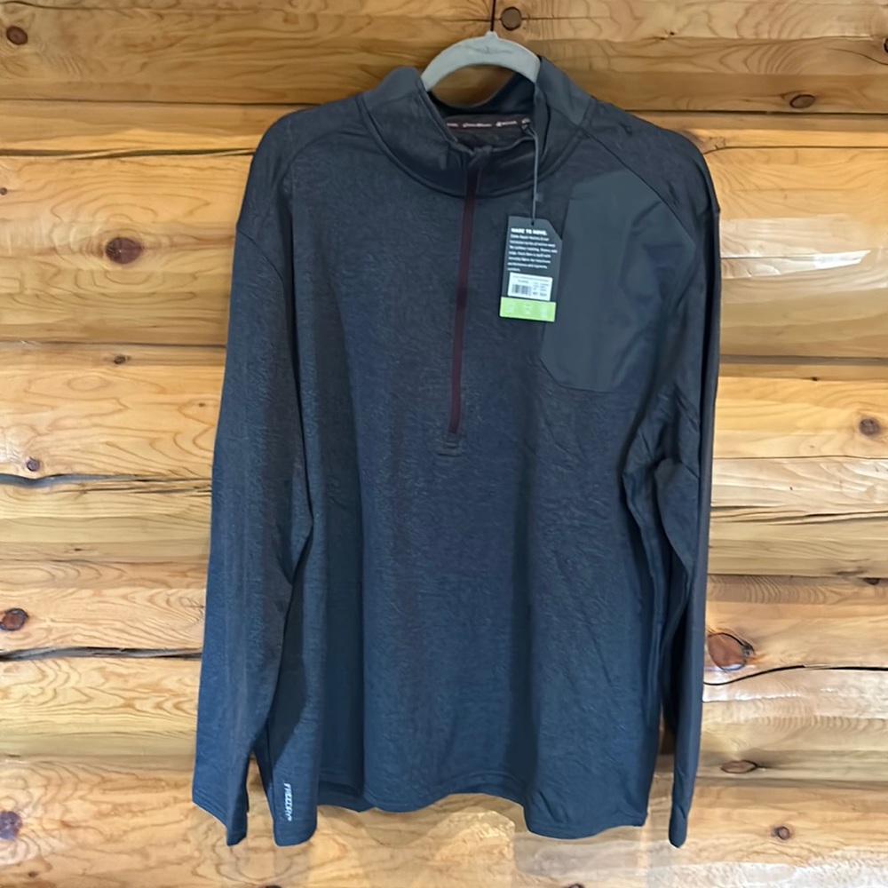 Eddie Bauer NWT Quarter Zip Mock Neck Pullover Size X-Large in Gray